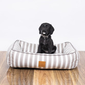 Mog &amp; Bone Hamptons Stripe Cotton Bolstered Dog Bed
