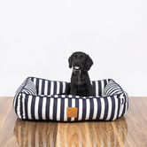 Mog &amp; Bone Hamptons Stripe Cotton Bolstered Dog Bed