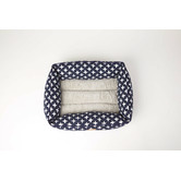 Mog &amp; Bone Navy Cross Cotton Bolstered Dog Bed