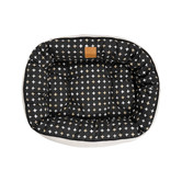 Mog &amp; Bone Black Metallic Cross 4 Seasons Cotton Round Dog Bed