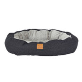 Mog &amp; Bone Denim Print 4 Seasons Cotton Round Dog Bed