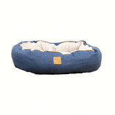 Mog &amp; Bone Denim Print 4 Seasons Cotton Round Dog Bed