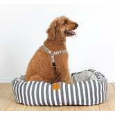 Mog &amp; Bone Hamptons Stripe 4 Seasons Cotton Round Dog Bed