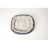 Mog &amp; Bone Navy Cross 4 Seasons Cotton Round Dog Bed
