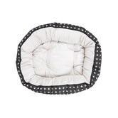Mog &amp; Bone Black Metallic Cross 4 Seasons Cotton Round Dog Bed