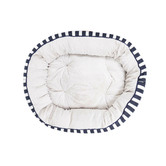 Mog &amp; Bone Hamptons Stripe 4 Seasons Cotton Round Dog Bed