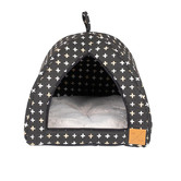 Mog &amp; Bone Black Metallic Cross Cat Igloo