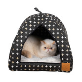 Mog &amp; Bone Black Metallic Cross Cat Igloo