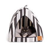 Mog &amp; Bone Pebble Black Brush Stroke Cat Igloo