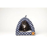 Mog &amp; Bone Navy Metallic Cross Cotton Cat Igloo