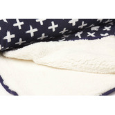 Mog &amp; Bone Navy Cross Fleece Dog Blanket