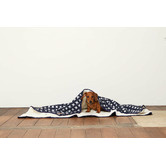 Mog &amp; Bone Navy Cross Fleece Dog Blanket