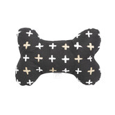 Mog &amp; Bone Black Metallic Cross Cotton Bone-Shaped Pet Toy