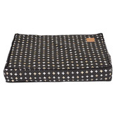 Mog &amp; Bone Black Metallic Cross Print Classic Cushion Dog Bed
