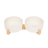 Mog &amp; Bone Double Bamboo Dog Bowl with Stand