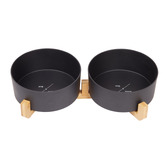 Mog &amp; Bone Double Bamboo Dog Bowl with Stand