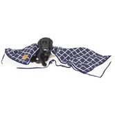 Mog &amp; Bone Navy Check Cotton Pet Blanket