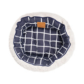 Mog &amp; Bone Navy Check Cotton Reversible Cat Bed