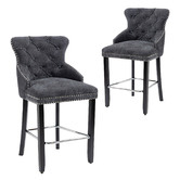 PalmgroveLane 66cm Callia Chenille Barstools | Temple & Webster