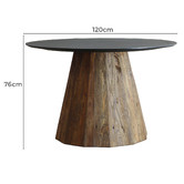 Palmgrove Lane Ethan Round Recycled Pine Wood Dining Table
