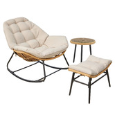 Palmgrove Lane 3 Piece Cream Emily Outdoor Lounge Set
