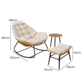Palmgrove Lane 3 Piece Cream Emily Outdoor Lounge Set