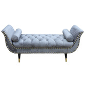 Palmgrove Lane Nizar Velvet Ottoman Bench