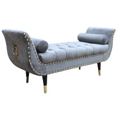 Palmgrove Lane Nizar Velvet Ottoman Bench