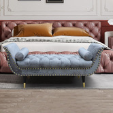 Palmgrove Lane Nizar Velvet Ottoman Bench