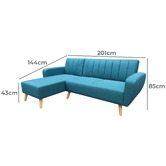 Palmgrove Lane Kazia 3 Seater Queen Sofa Bed with Left Chaise &amp; Ottoman Set