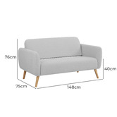 Palmgrove Lane Sigur 2 Seater Upholstered Sofa