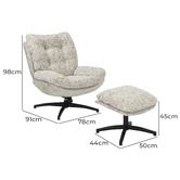 Palmgrove Lane 2 Piece Zea Swivel Accent Chair &amp; Footstool Set