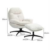 Palmgrove Lane 2 Piece Meris Swivel Accent Chair &amp; Footstool Set