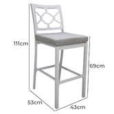 Shelta Australia 69cm Chesapeake Aluminium Outdoor Bar Stool