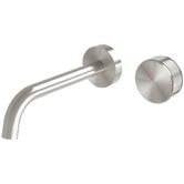 Phoenix Tapware Axia Wall Basin  Bath Curved Outlet Mixer Set 180mm