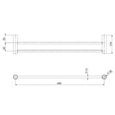 Phoenix Tapware Vivid Slimline Double Bar Brass Towel Rail