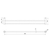Phoenix Tapware Vivid Slimline Double Bar Brass Towel Rail