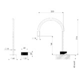 Phoenix Tapware Axia Hob Sink Mixer Set 220mm Gooseneck