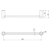 Phoenix Tapware Vivid Slimline 350mm Brass Hand Towel Rail