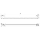 Phoenix Tapware Round Radii Single Bar Brass Towel Rail