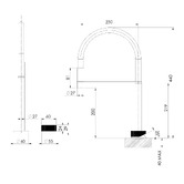 Phoenix Tapware Axia Hob Sink Mixer Set Flexible Hose 230mm