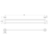 Phoenix Tapware Round Radii Double Bar Brass Towel Rail