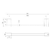 Phoenix Tapware Lexi MKII 300mm Brass Hand Towel Holder