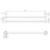 Phoenix Tapware Round Radii Double Bar Brass Towel Rail