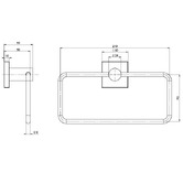 Phoenix Tapware Square Radii 200mm Brass Hand Towel Holder