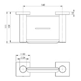 Phoenix Tapware Square Radii Soap Dish