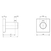Phoenix Tapware Square Radii Robe Hook