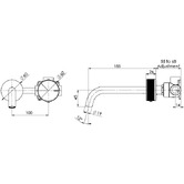 Phoenix Tapware Axia Wall Basin  Bath Curved Outlet Mixer Set 180mm