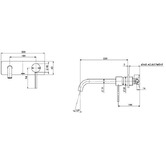 Phoenix Tapware Vivid Slimline 230mm Bath/Basin Wall Mixer Set