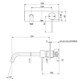 Phoenix Tapware Vivid Slimline Bath Spout &amp; Wall Mixer Tap